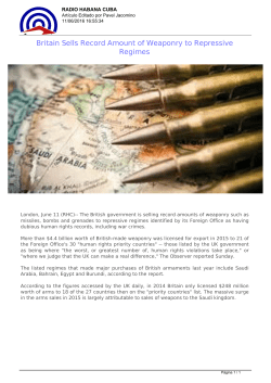 Britain Sells Record Amount of Weaponry to Repressive Regimes