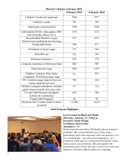 February 2016 Director`s Report