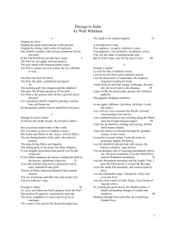 Passage to India by Walt Whitman