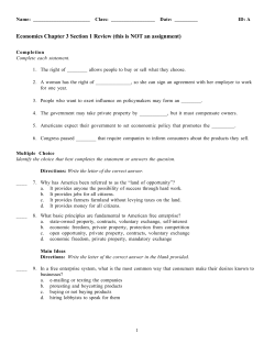 Economics Chapter 3 Section 1 Review (this is NOT an assignment)