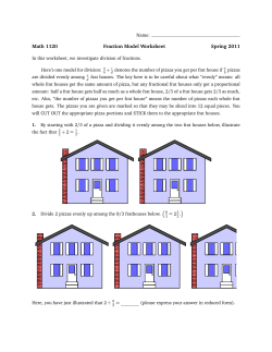 Math 1120 Fraction Model Worksheet Spring 2011