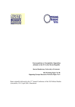 Euroscepticism or Europhobia: Opposition