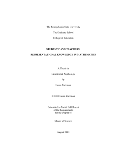 STUDENTS`AND TEACHERS`REPRESENTATIONAL KNOWLEDGE