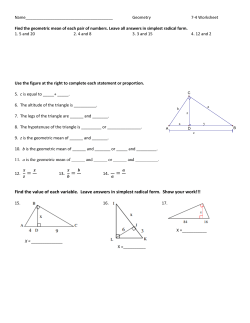 Find the value of each variable. Leave answers in simplest radical
