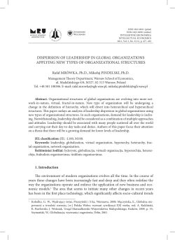 dispersion of leadership in global organizations applying