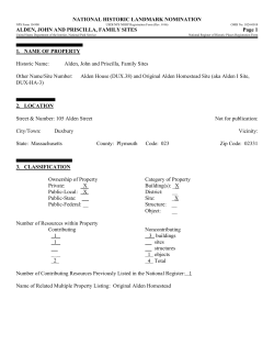 John and Priscilla Alden Family Sites