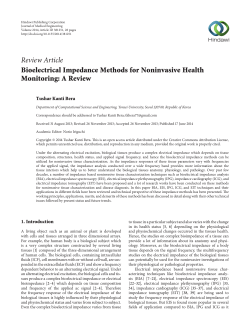 Bioelectrical Impedance Methods for Noninvasive Health Monitoring