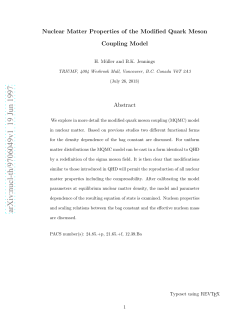 Nuclear Matter Properties of the Modified Quark Meson Coupling