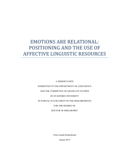 emotions are relational: positioning and the use of affective
