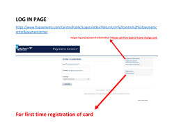 LOG IN PAGE For first time registration of card