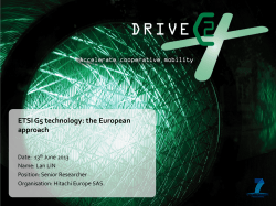 ETSI G5 technology: the European approach