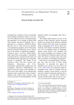 Perspectives on Migration Theory: Geography