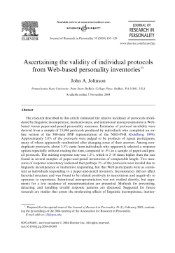 Ascertaining the validity of individual protocols