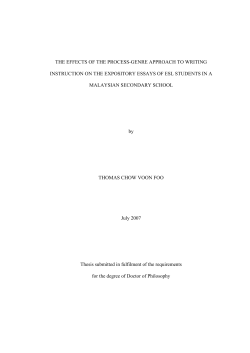 the effects of a process-genre approach to writing