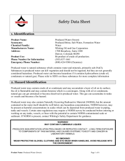 Produced Water (Sweet) - Whiting Petroleum Corporation