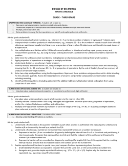 DIOCESE OF DES MOINES MATH STANDARDS GRADE &ndash; THIRD