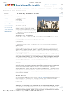 The Judiciary: The Court System Israel Ministry of Foreign Affairs
