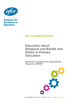 Education about Religions and Beliefs and Ethics in Primary