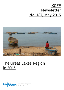The Great Lakes Region in 2015 KOFF Newsletter No. 137, May 2015