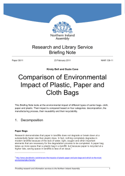 Comparison of Environmental Impact of Plastic, Paper