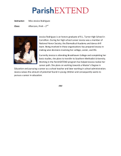 Instructor: Miss Jessica Rodriguez Class