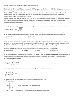 2 8 2 Log x - 4 7 10 7 6 x x x f x x x - - + = - + 2 1 0 4 6 x x x x x