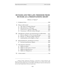hunger and the law: freedom from hunger as a freestanding right