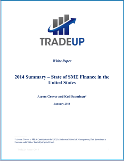 2014 Summary &ndash; State of SME Finance in the United States