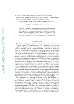 A Mathematical model of copper corrosion
