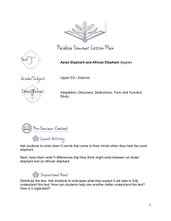 1 Asian Elephant and African Elephant diagram Upper ES / Science