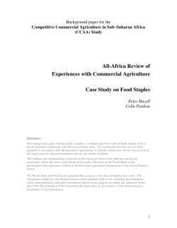 All-Africa Review of Experiences with Commercial Agriculture Case