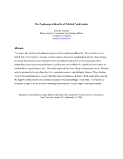 The Psychological Benefits of Political Participation