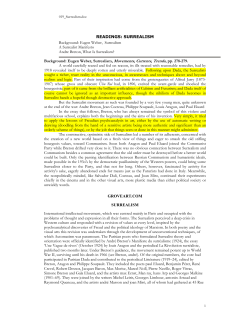 READINGS: SURREALISM Background: Eugen Weber, Surrealism