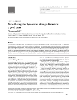 Gene therapy for lysosomal storage disorders: a