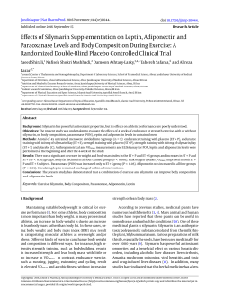 Effects of Silymarin Supplementation on Leptin, Adiponectin and
