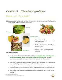 Chapter 5 Choosing Ingredients