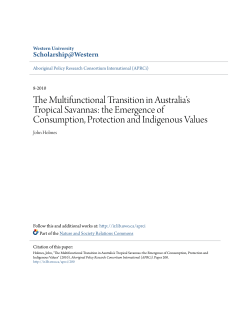 The Multifunctional Transition in Australia`s Tropical Savannas: the