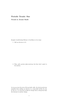 Periodic Trends: Size