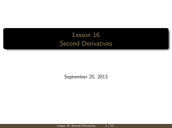 Lesson 16 Second Derivatives