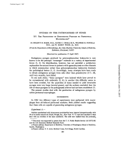 STUDIES ON THE PATHOGENESIS OF FEVER