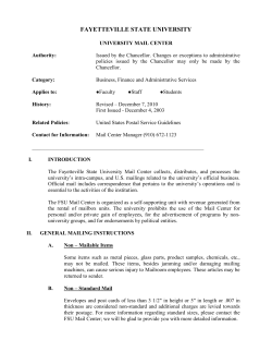 University Mail Center - Fayetteville State University