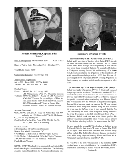 Robair Mohrhardt, Captain, USN Summary of
