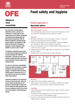 Offshore COSHH essentials OFE1 - Food safety and hygiene