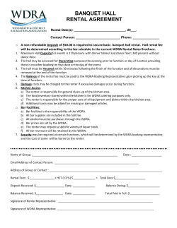 BANQUET HALL RENTAL AGREEMENT
