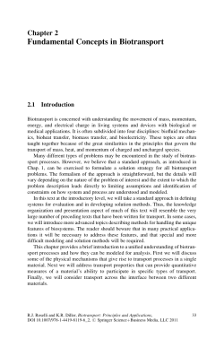 Fundamental Concepts in Biotransport
