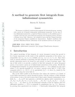 A method to generate first integrals from infinitesimal symmetries