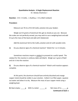 Cycle 9 Chem I Lab 2 - Quantitative Analysis