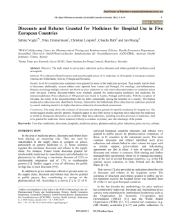 Discounts and Rebates Granted for Medicines for Hospital Use in