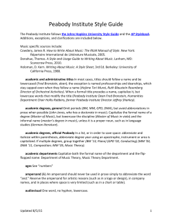 Peabody Institute Style Guide
