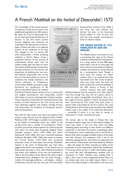 A French `Matthioli on the herbal of Dioscorides`